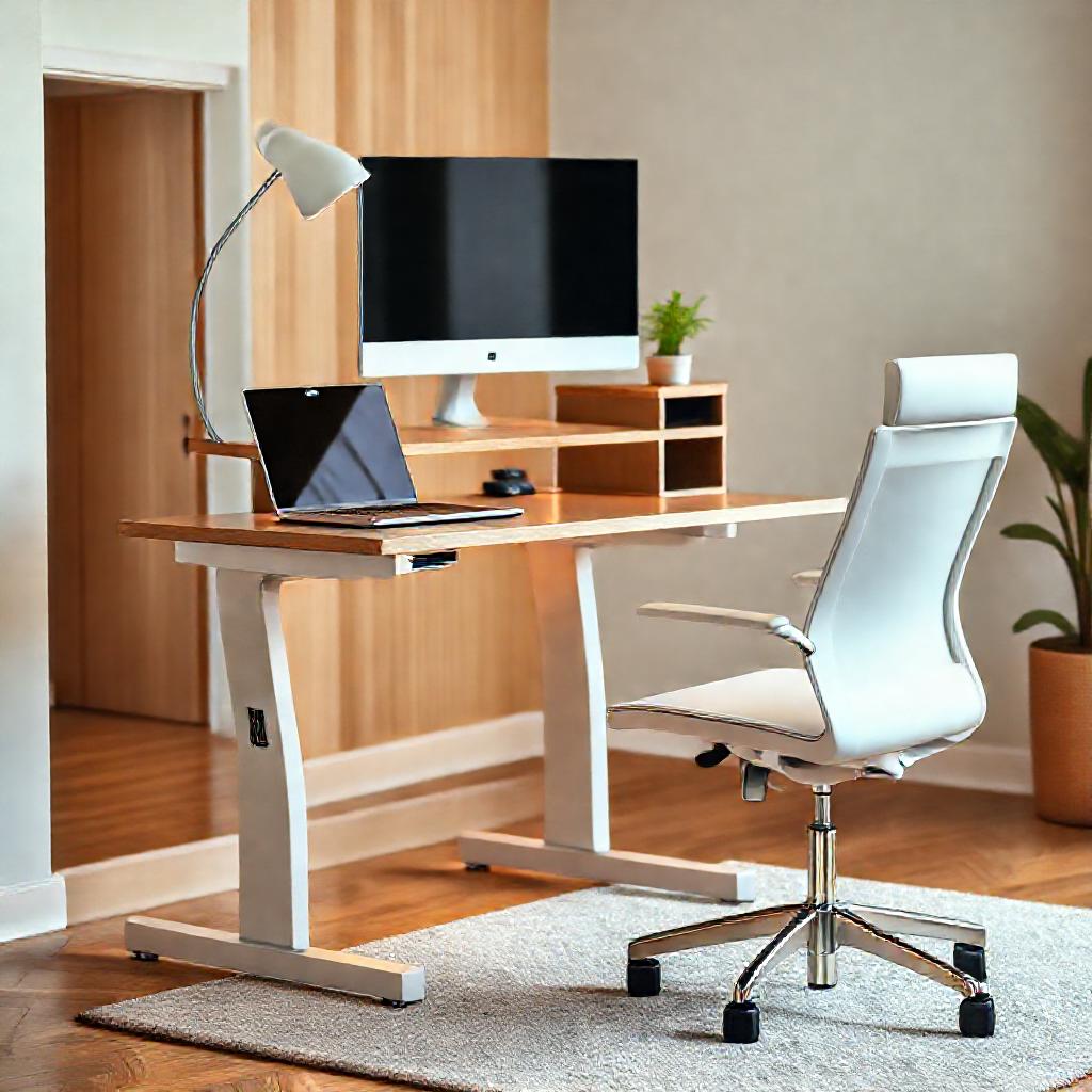 Mobilier de bureau ergonomique et connecté pour un bureau à domicile avec éclairage intelligent et matériaux durables